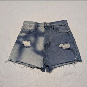 Pacsun Ultra High Rise Shorts Women Size 25 Cut Off Distressed Button Fly Jean